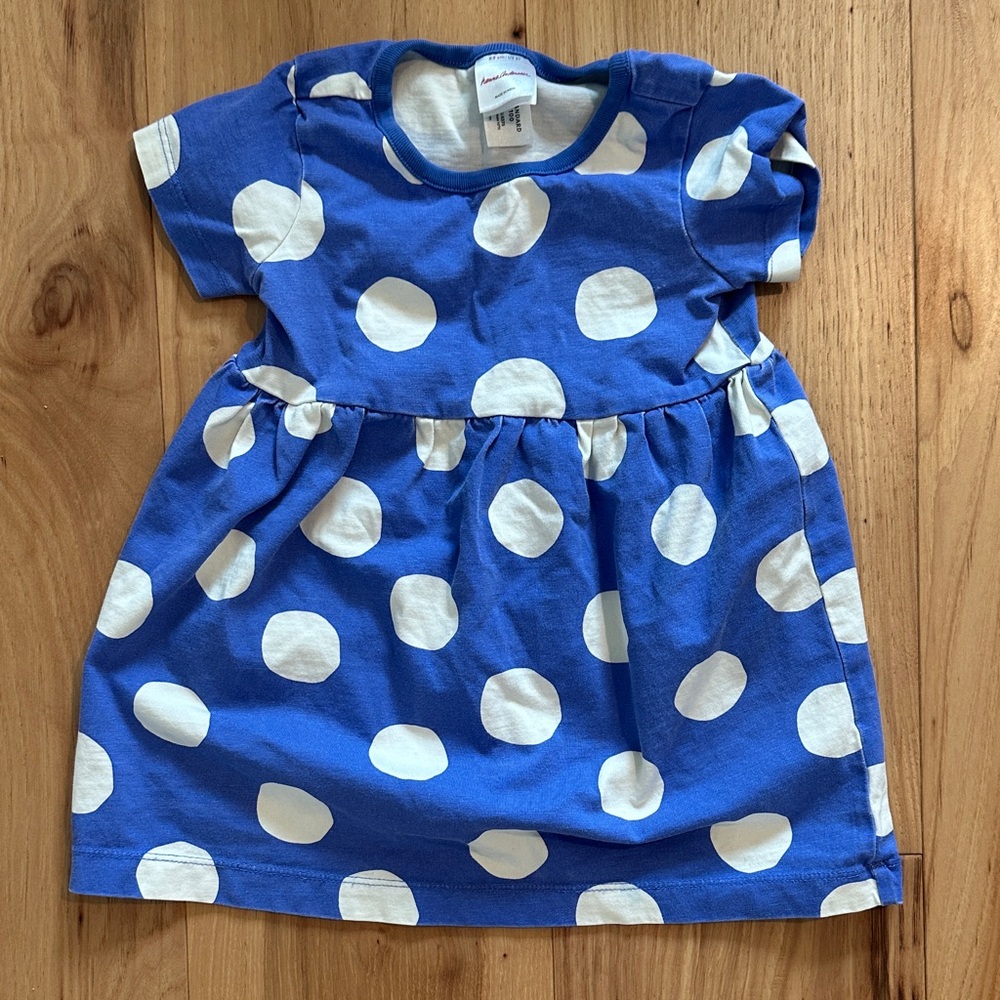 Hanna Andersson Blue and White Polka Dot Dress